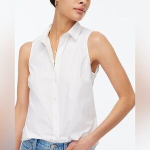 JCrew Sleeveless cotton poplin shirt